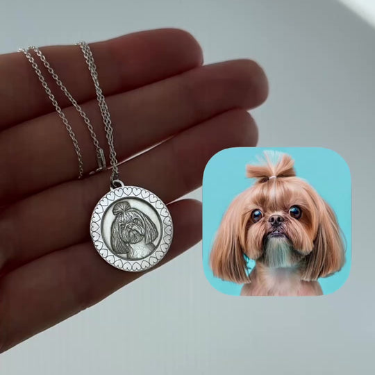 Runder Anhänger mit Herz-Rahmen, 925 Silber