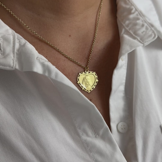 Filigree Heart Pendant, 925 Silver