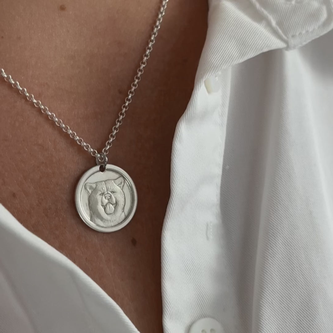 Circle Frame Pendant, 925 Silver