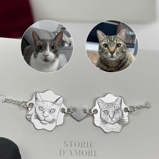 Kettenarmband mit zwei Charms, 925 Silber