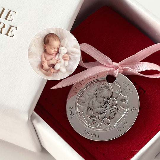 Klassische Münze mit Babyfoto, 23,5 mm (925 Silber)