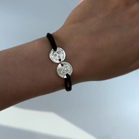 Armband mit zwei Charms, 925 Silber