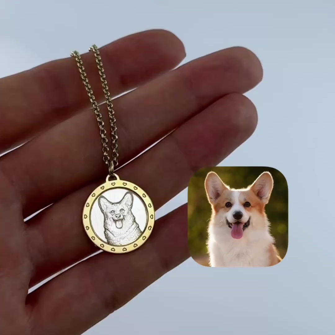 Runder Anhänger mit Rahmen, 925 Silber