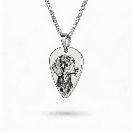 Colier tip pană de chitară cu animal de companie