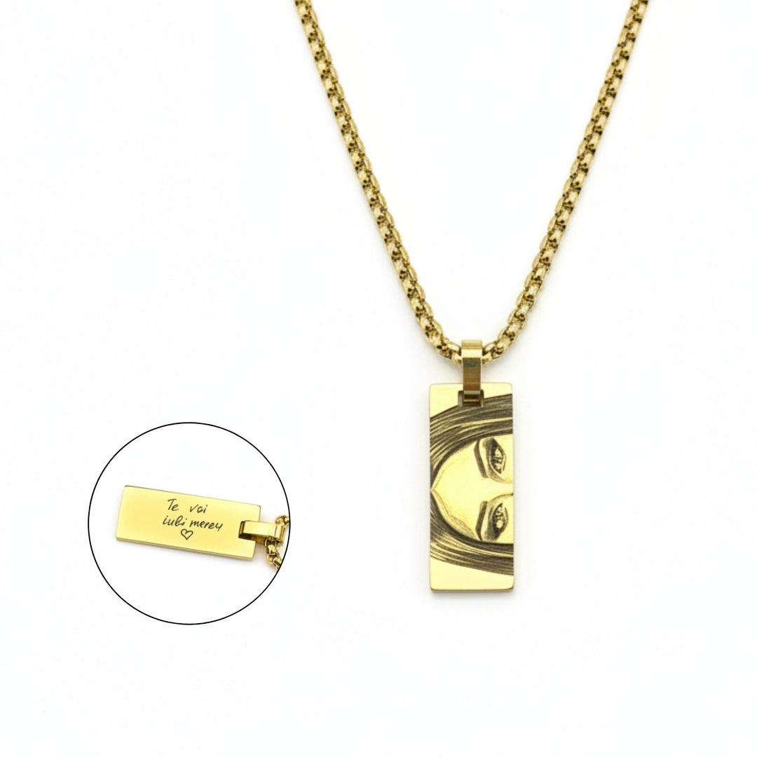 Men’s pendant with engraved eyes