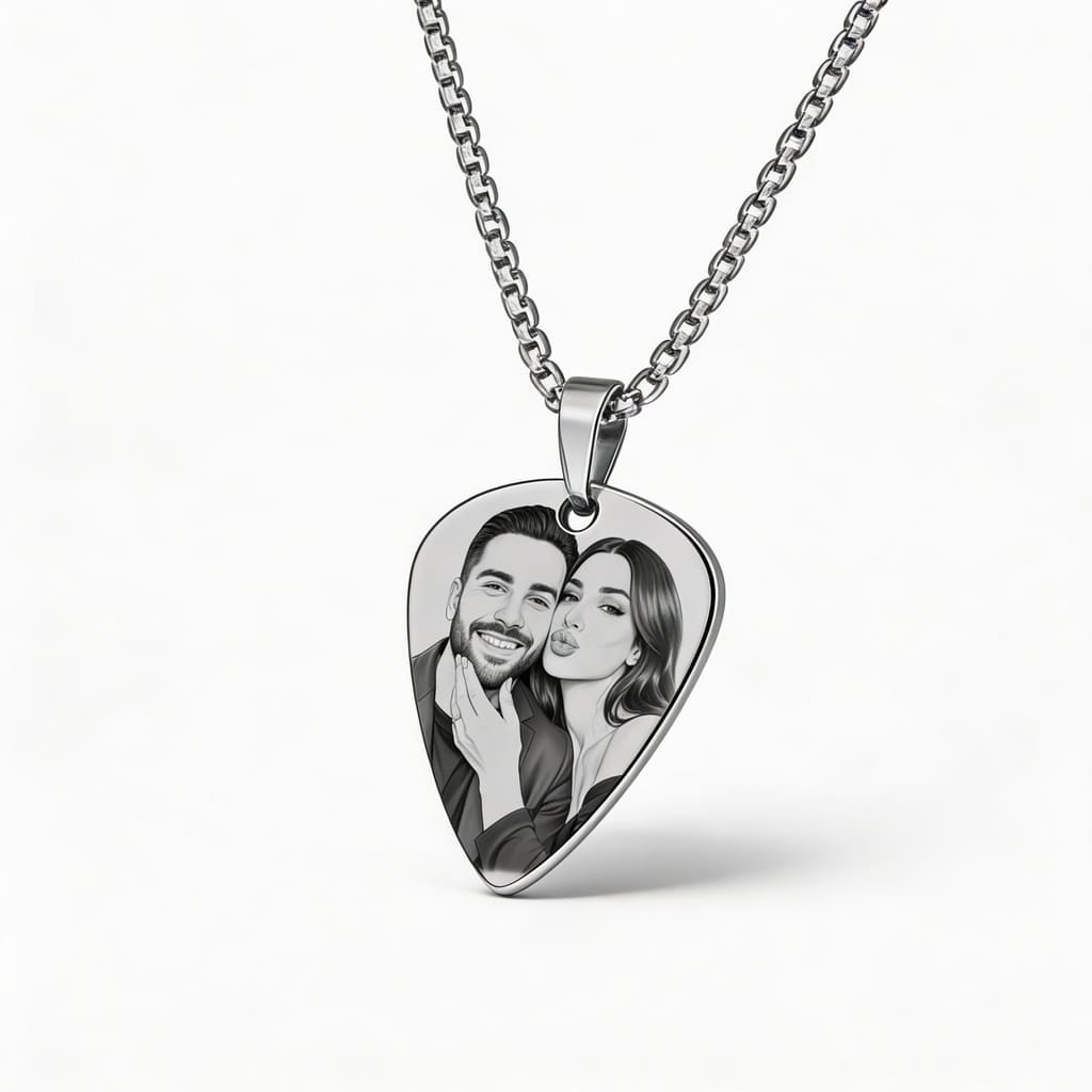 Colier pană personalizat cu fotografie