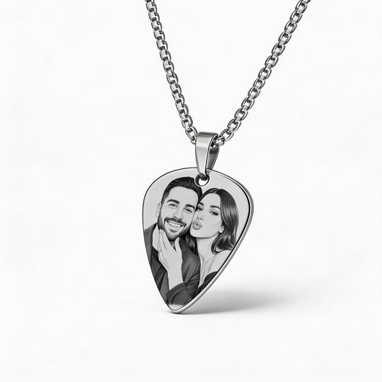 Colier pană personalizat cu fotografie