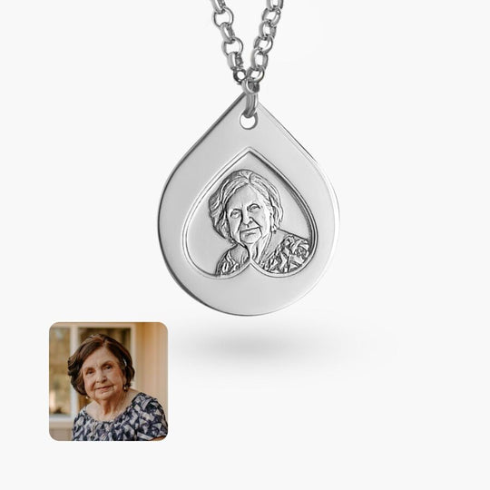 Tropfenförmiger Herzanhänger, 925 Silber