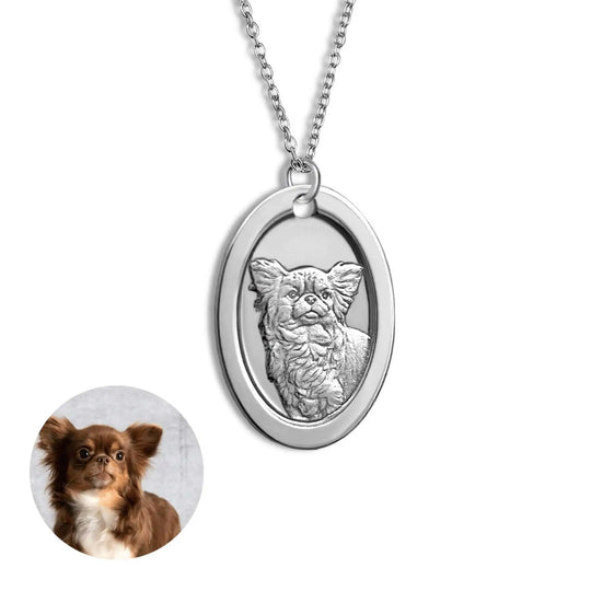 Ovale hanger, 925 sterling zilver "Furry love"