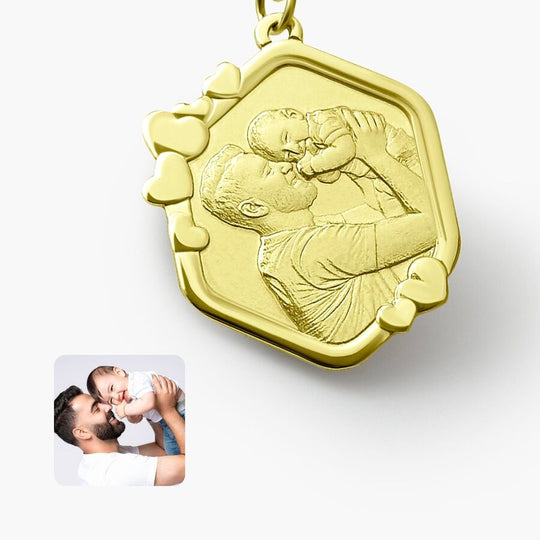 Sechseck mit Herzanhänger, 925 Silber