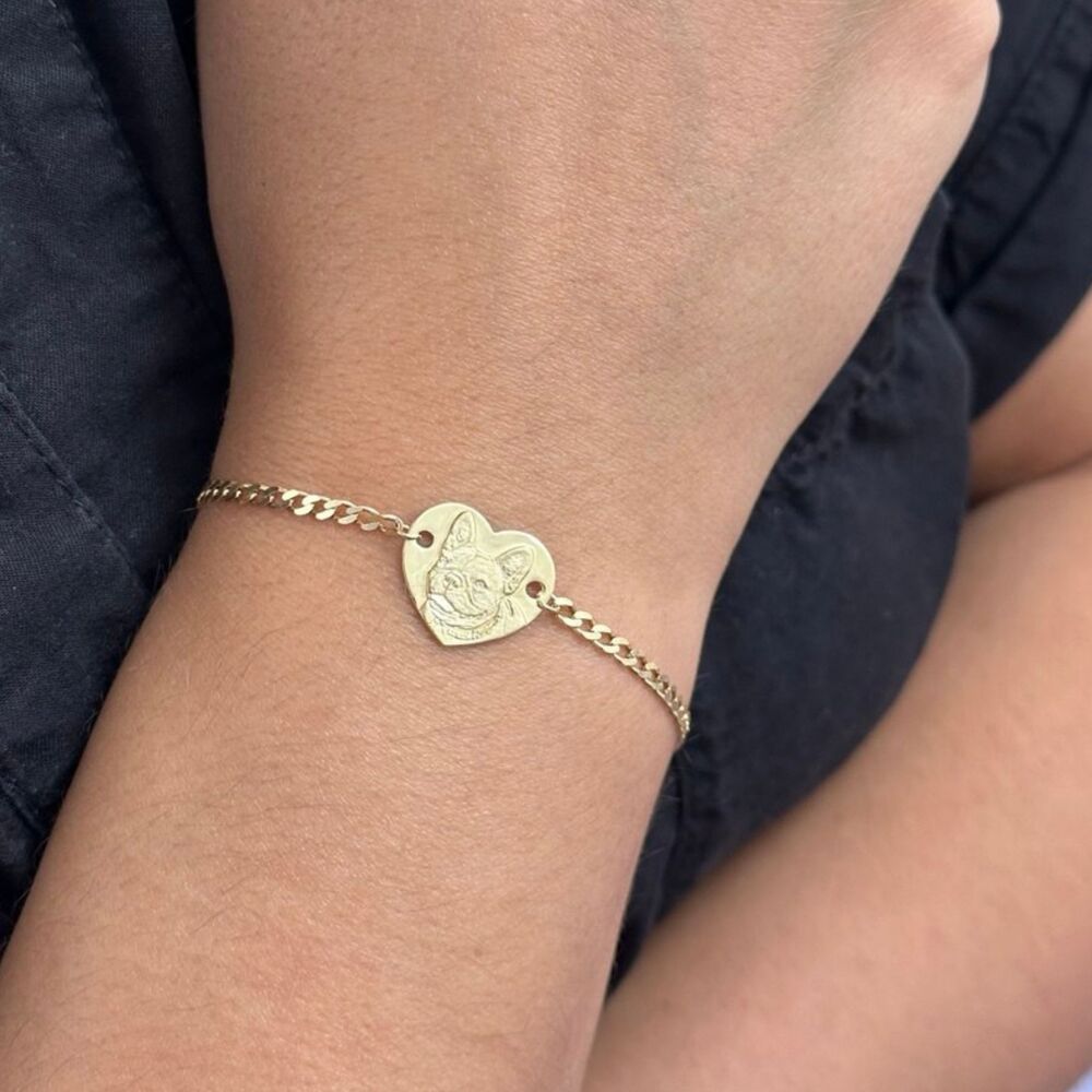 Heart Bracelet on a chain, 925 Silver