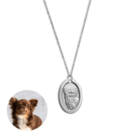Ovale hanger, 925 sterling zilver "Furry love"