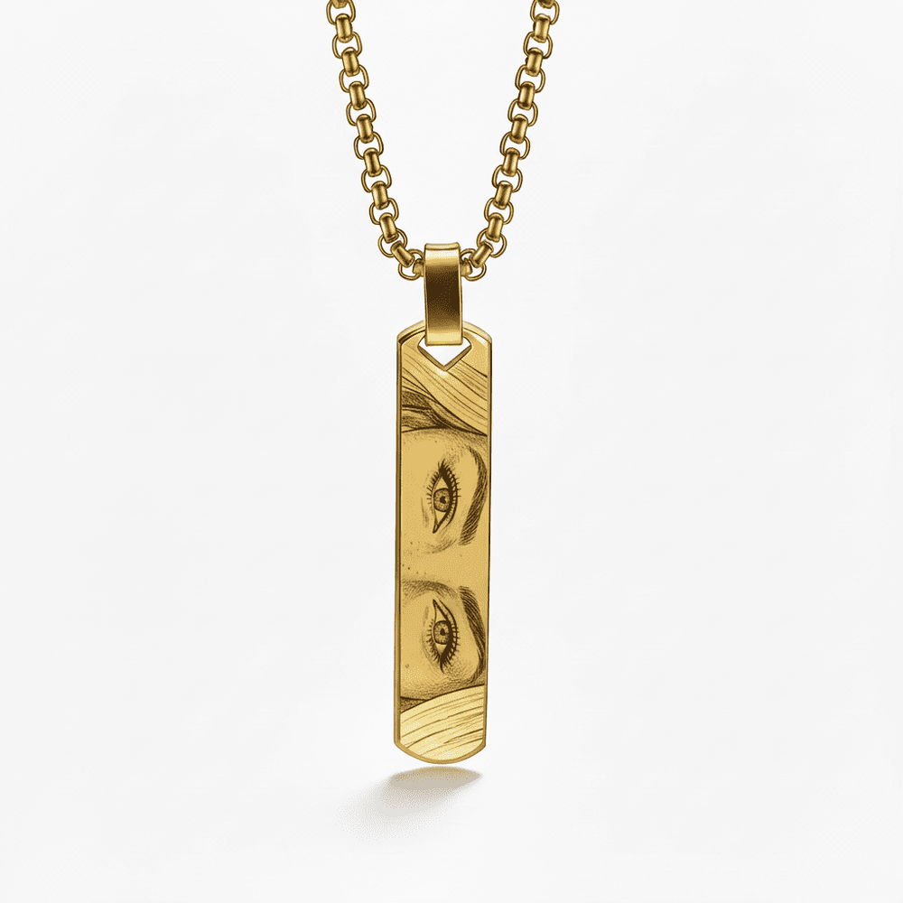 Pandantiv pentru bărbați cu gravură de ochi