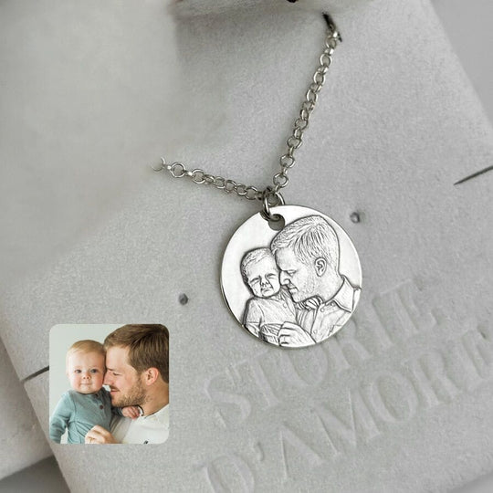 Runder Porträtanhänger, 925 Silber