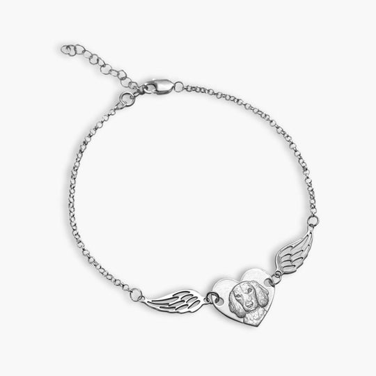 Herz- & Flügel-Armband, 925 Silber