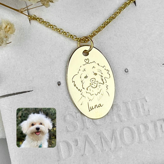 Ovaler Anhänger mit Tierporträt, 925 Silber