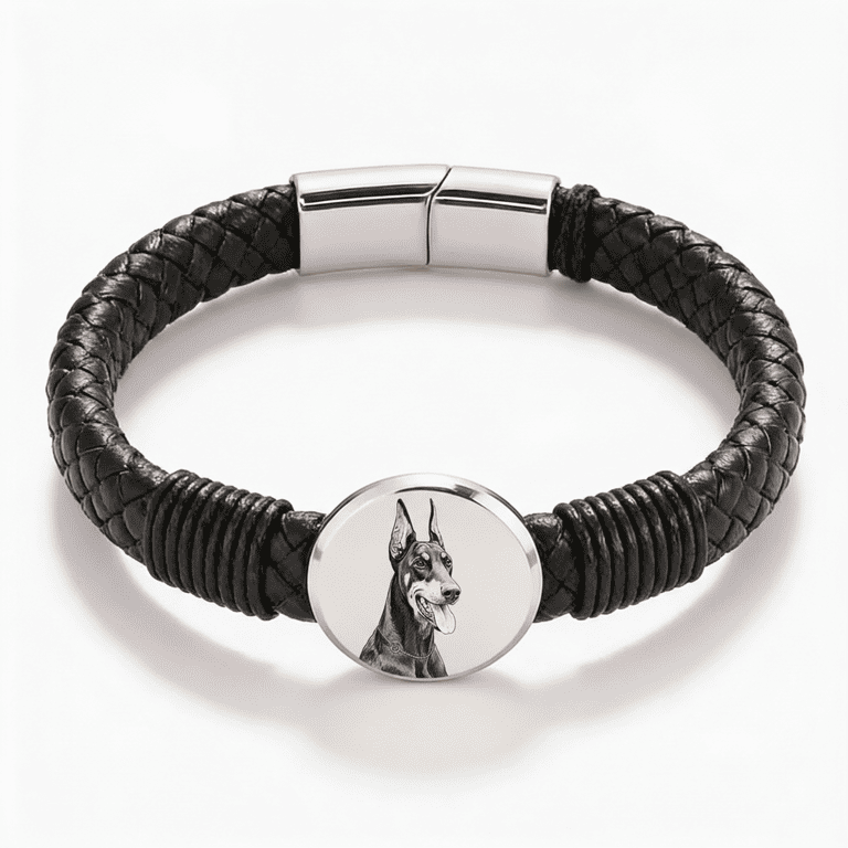 Brățară bărbătească din piele cu gravură