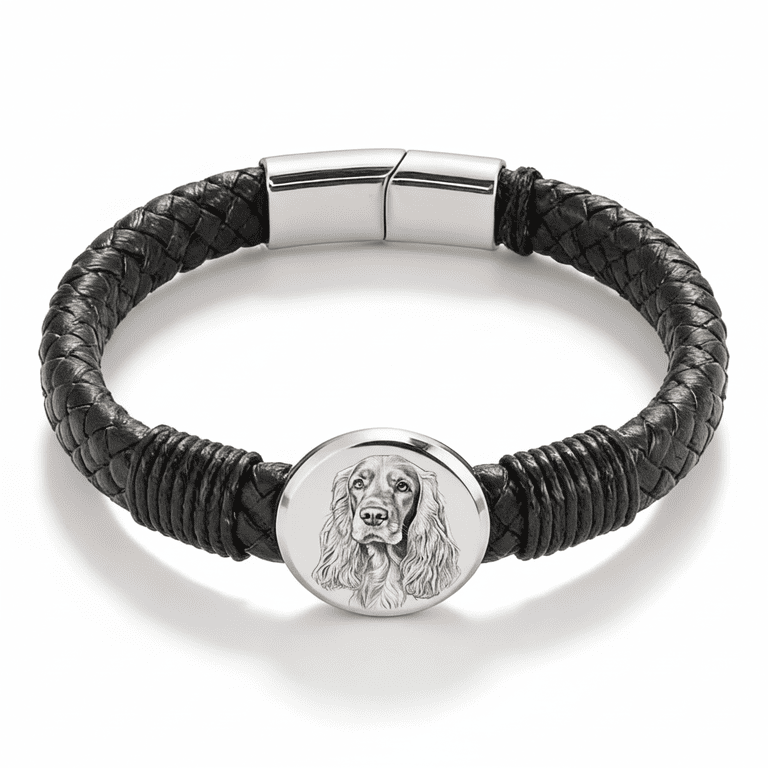 Brățară bărbătească din piele cu gravură