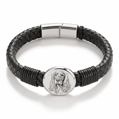 Brățară bărbătească din piele cu gravură