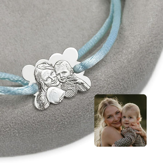 "Biscuit" 925 Silberarmband mit 3D-Foto-Gravur