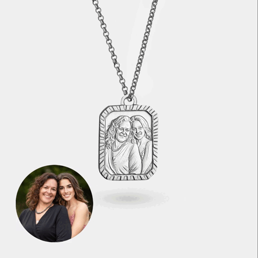 Gold Frame Pendant, 925 Silver