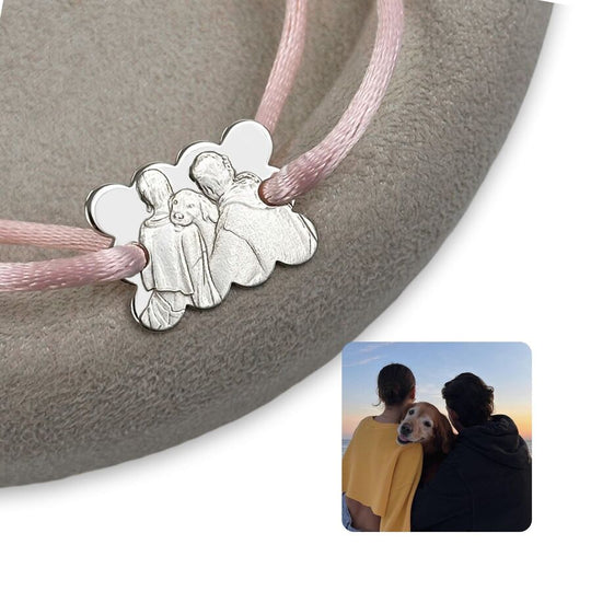 "Biscuit" 925 Silberarmband mit 3D-Foto-Gravur