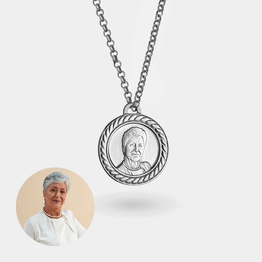 Suspension cadre ondulé, argent 925 "Âme douce"