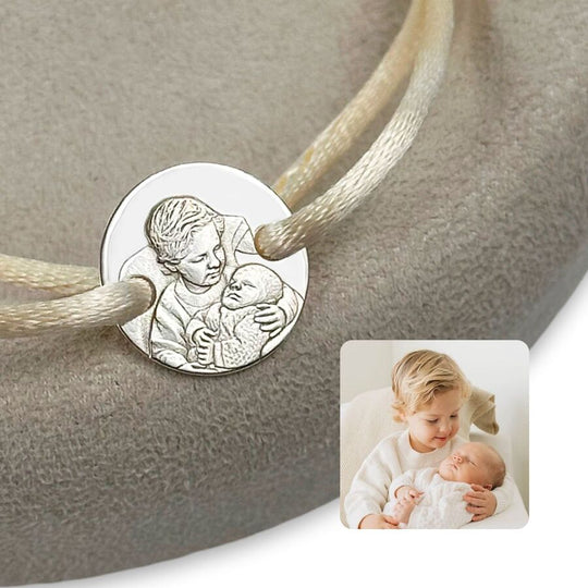 Rundes 925 Silberarmband mit 3D Foto-Gravur
