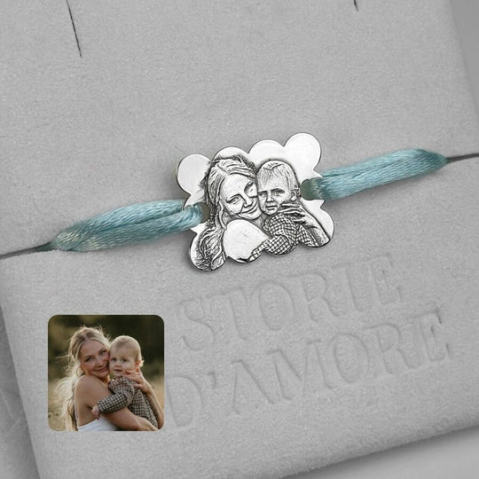 "Biscuit" 925 Silberarmband mit 3D-Foto-Gravur