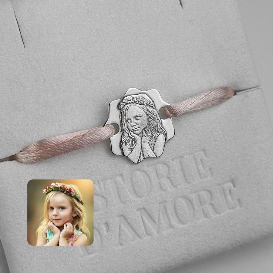 925 Silberarmband mit 3D Foto-Gravur