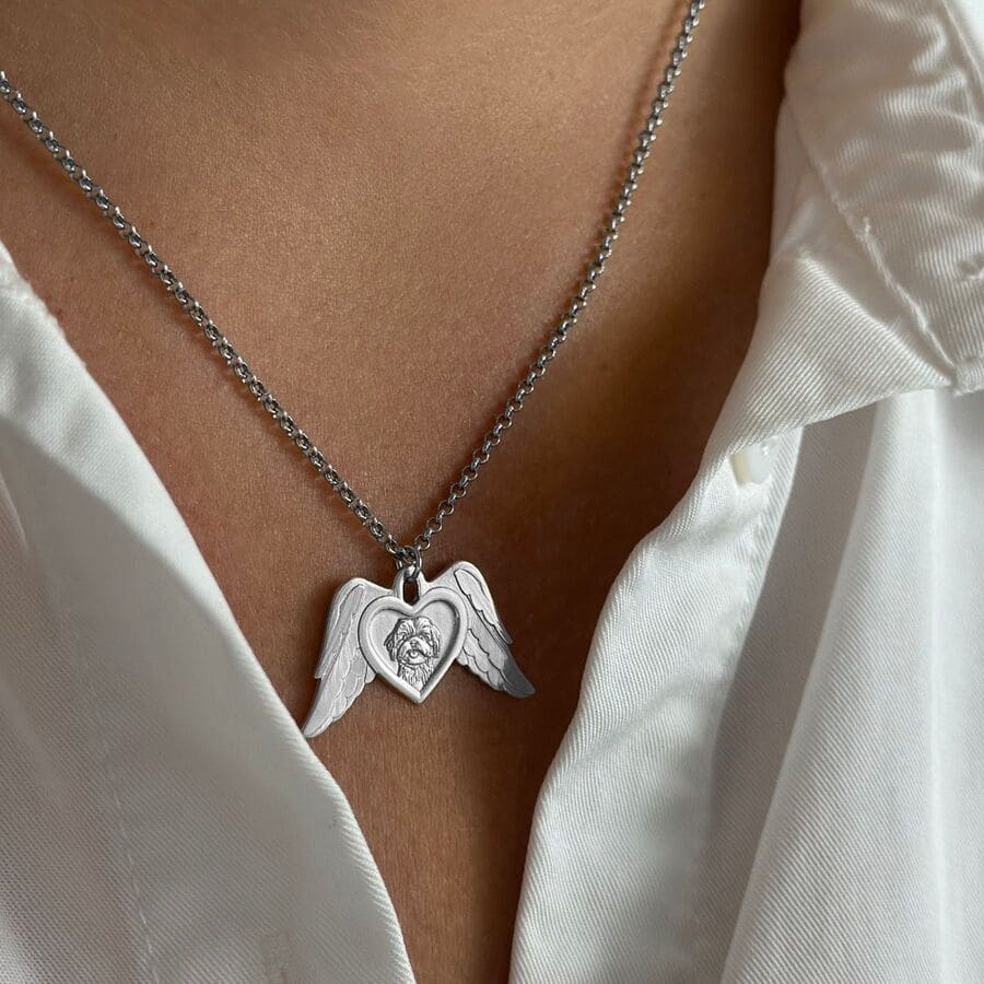 Herz mit Flügeln Anhänger, 925 Silber