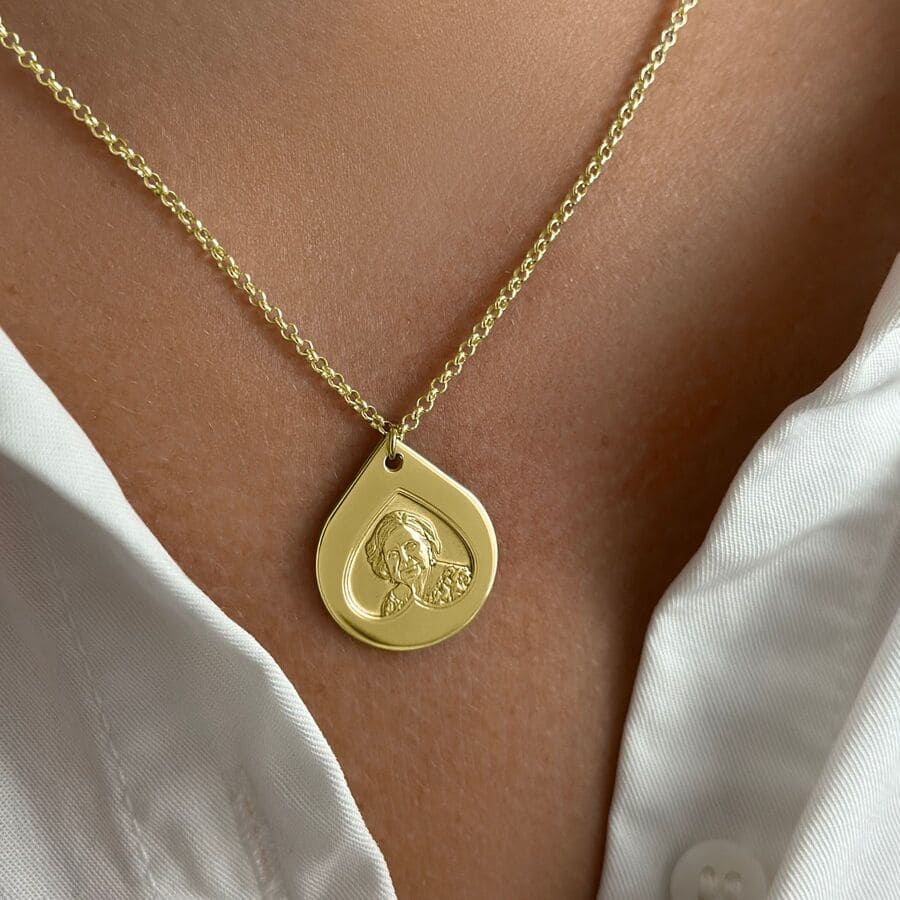 Tropfenförmiger Herzanhänger, 925 Silber
