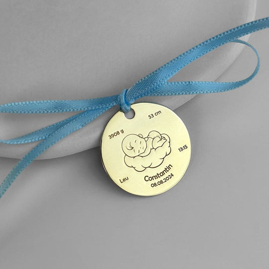 Münze „Baby auf Wolke“, 25 mm (925 Silber)