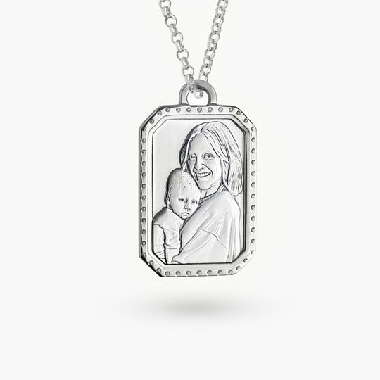 Anhänger mit gemustertem Rahmen, 925 Silber