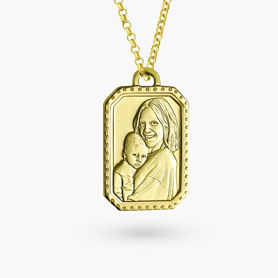 Anhänger mit gemustertem Rahmen, 925 Silber