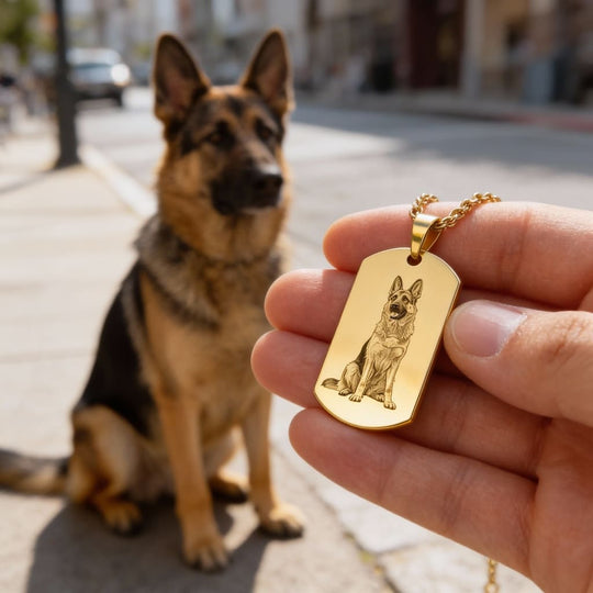 Colier personalizat tip dog tag cu animal de companie