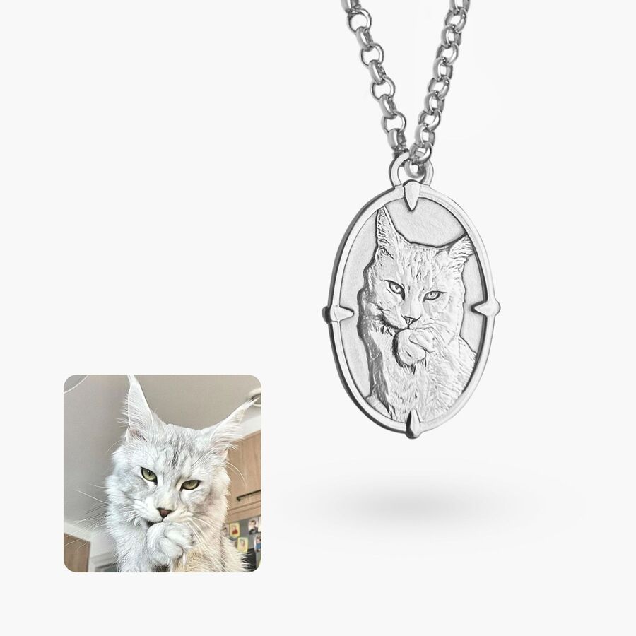 Gemustertes ovales Anhänger, 925 Silber