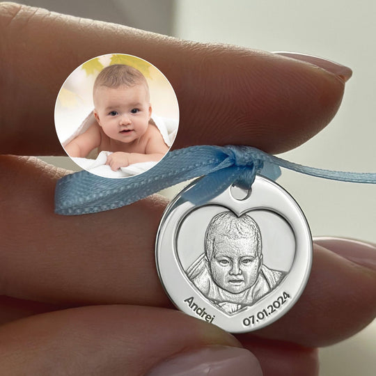 925 Silver Baby Photo Coin, 19 mm