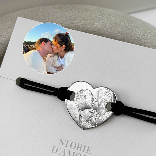 Herz 925 Silber Armband mit 3D Foto Gravur