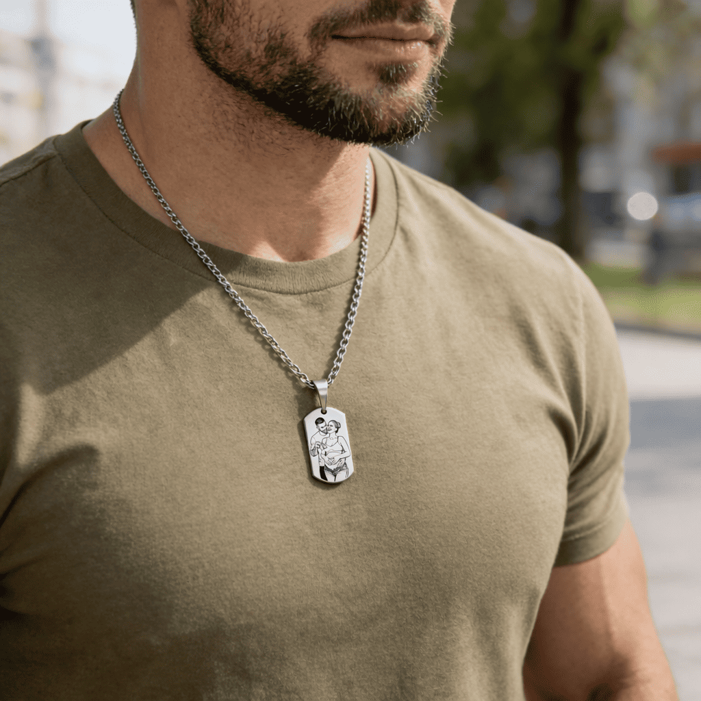 Colier tip dog tag personalizat