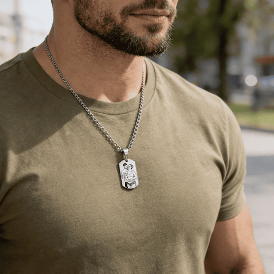 Colier tip dog tag personalizat