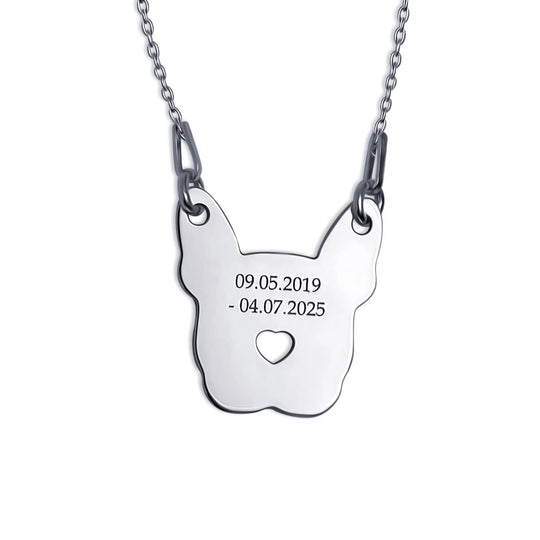 925 Silver Bulldog Silhouette Pendant