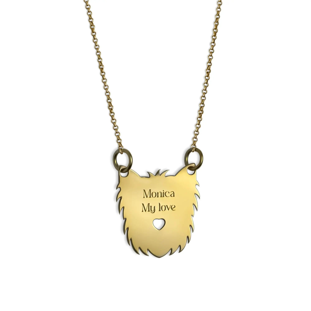 925 Silver Yorkie Silhouette Pendant