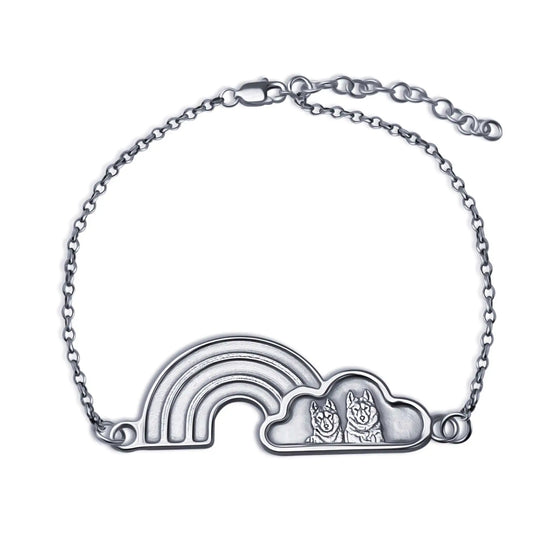 Regenboog- en Wolkenarmband, 925 Zilver "Wacht Over Mij"