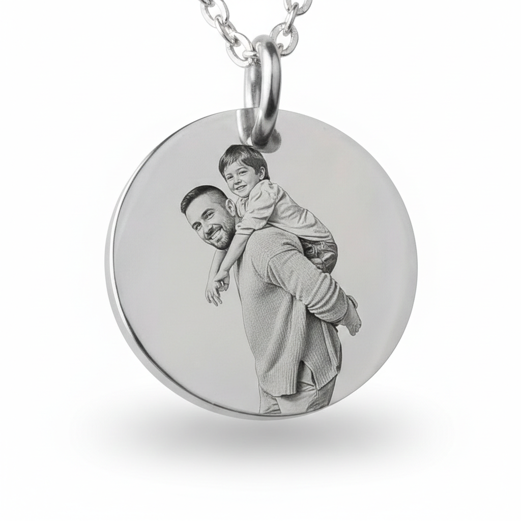 Colier cu pandantiv rotund cu fotografie