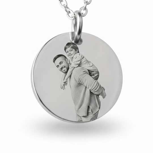 Colier cu pandantiv rotund cu fotografie
