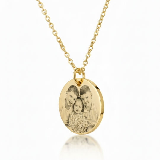 Colier cu pandantiv rotund cu fotografie