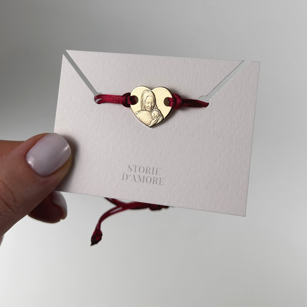 Heart 925 Silver Bracelet with 3D Photo Engraving