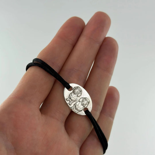Grand bracelet ovale, argent 925 "Toujours ensemble"