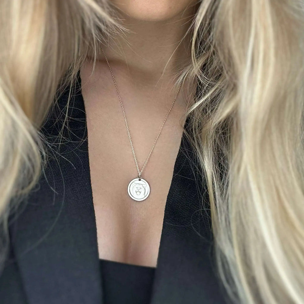 Circle Frame Pendant, 925 Silver